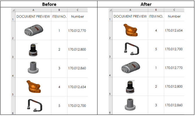 将SolidWorks物料清单导出到Excel时可带缩略图了