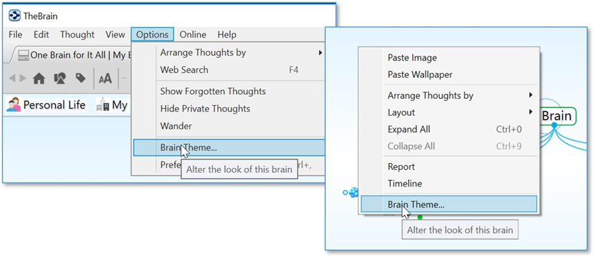 思维导图TheBrain基础实操教程——选择主题并自定义主题颜色