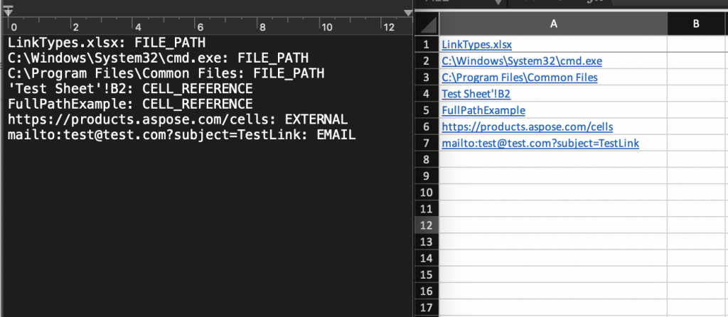 Excel Java组件Aspose.Cells功能亮点：检测超链接类型