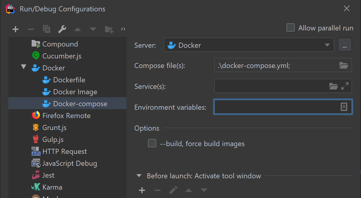 Docker Compose到达调试器