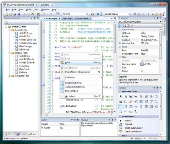 BCGControlBar功能特点详解 - 类似Microsoft VS 2008的外观