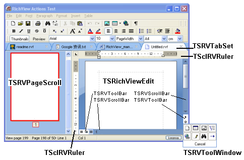 Scheme of ScaleRichView components