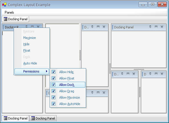 Nevron User Interface for .NET停靠模版