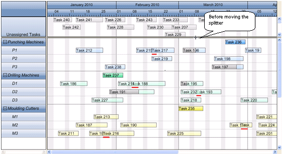 XGantt,实体,展示XGantt的两个实体,分离器,甘特图,图表,滚动条,Gantt