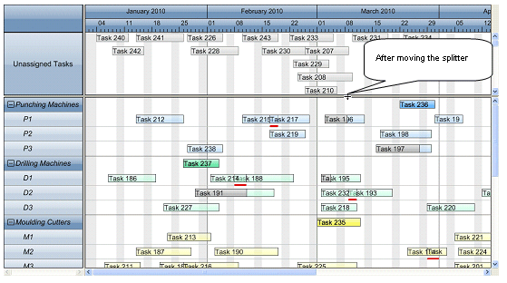 XGantt,实体,展示XGantt的两个实体,分离器,甘特图,图表,滚动条,Gantt